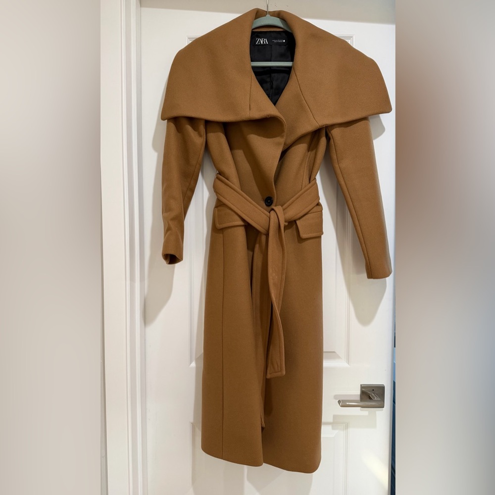 Zara Elegant Tan Women's long Coat